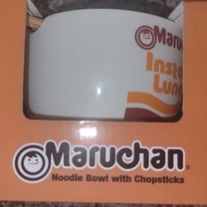 Maruchan ramen noodle bowl with chopsticks